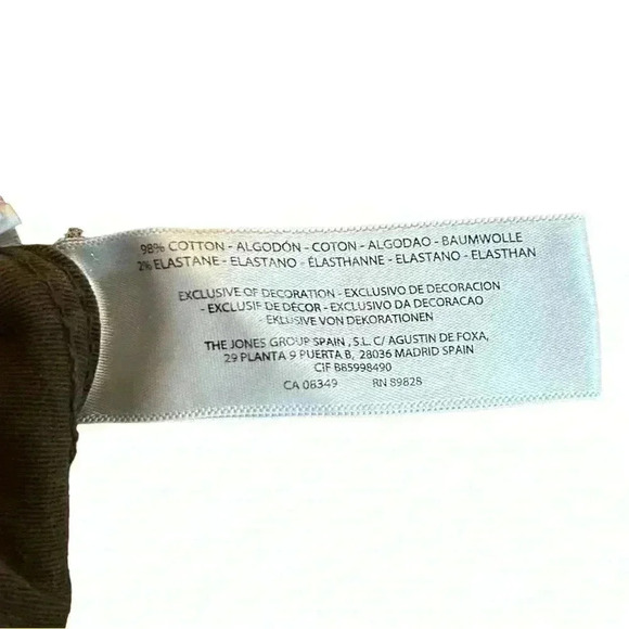 JONES NEW YORK Sport Soho Olive Green Brushed Cotton Slim Pants Ankle Zip Size 8 - Picture 7 of 7